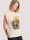 Funky Buddha Γυναικείο T-shirt Μπεζ