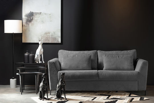 Cocoon Τριθέσιος Καναπές Κρεβάτι Γκρι 208x94x92εκ.