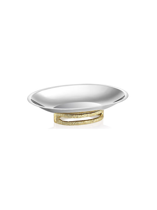 Aluminium Schale Vernickelt Gold Basis 36x25x9cm Capolavoro
