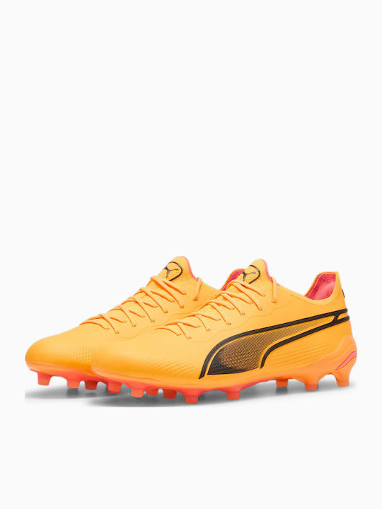 PUMA King Ultimate Ποδοσφαιρικά Παπούτσια με Τάπες FG/AG Κίτρινα