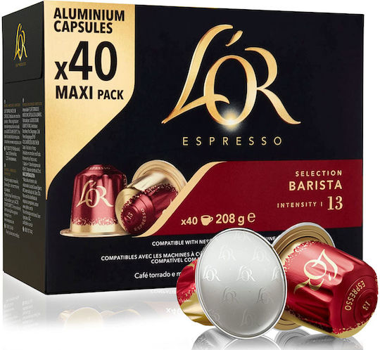 L'Or Capsules Espresso Barista Compatible with Machine Nespresso 40caps,tobolek