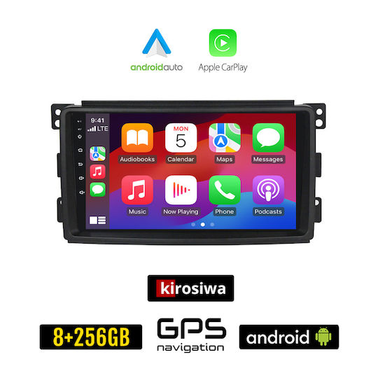 Kirosiwa Car Audio System for Smart ForFour / ForTwo 2004-2007 (Bluetooth/USB/WiFi/GPS/Apple-Carplay/Android-Auto) with Touch Screen 9"