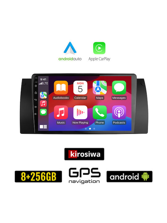 Kirosiwa Car Audio System for BMW E39 / Series 5 1997-2005 (Bluetooth/USB/AUX/WiFi/GPS/Apple-Carplay/Android-Auto) with Touch Screen 9"