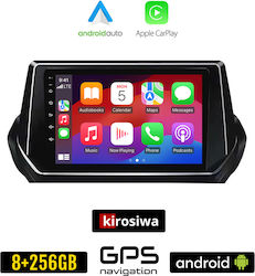 Kirosiwa Car-Audiosystem für Peugeot 208 / 2008 2020+ (Bluetooth/USB/AUX/WiFi/GPS/Apple-Carplay/Android-Auto) mit Touchscreen 9"