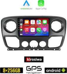 Kirosiwa Sistem Audio Auto pentru Renault Maestru 2010-2019 (Bluetooth/USB/WiFi/GPS/Apple-Carplay/Android-Auto) cu Ecran Tactil 10"