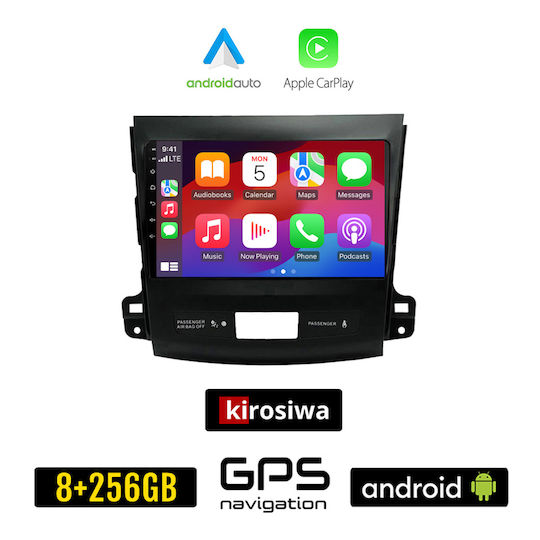 Kirosiwa Auto-Audiosystem für Citroen C-Crosser 2007+ (Bluetooth/USB/AUX/WiFi/GPS/Apple-Carplay/Android-Auto) mit Touchscreen 9"