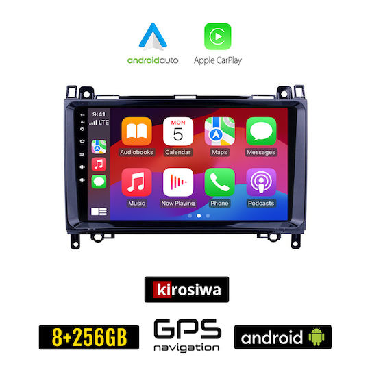 Kirosiwa Ηχοσύστημα Αυτοκινήτου για Mercedes-Benz B Class W245 2005-2012 (Bluetooth/USB/WiFi/GPS/Apple-Carplay/Android-Auto) με Οθόνη Αφής 9"