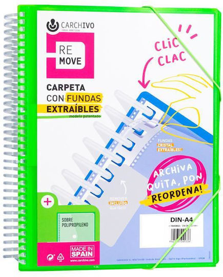 Carchivo Dossier Soup Remove 30 Removable Transparencies Green Carchivo