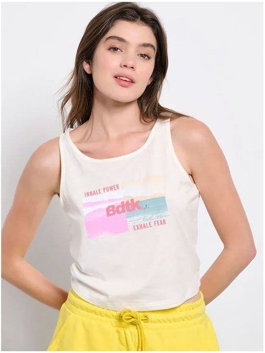 BodyTalk Women's Summer Crop Top Sleeveless White