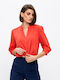 Passager Women's Blouse with 3/4 Sleeve & V Neckline Coral