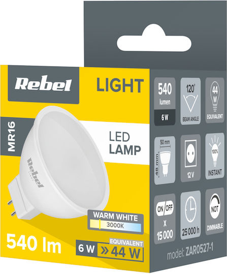 Rebel Λάμπα LED 6W και Σχήμα MR16 Θερμό Λευκό