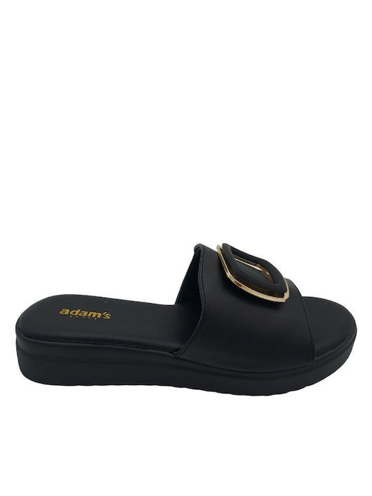 Adam's Shoes Women's Flat Sandals Flatforms in Black Color