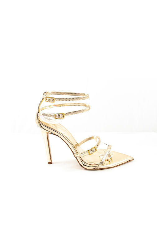 Sante Patent Leather Women's Sandals Gold with ...