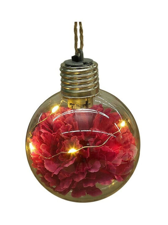 Hängendes Kugel Ornament Ornament Beleuchtet Rot 8cm