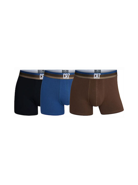 Cristiano Ronaldo Herren Boxershorts Black Brown Blue 3Packung