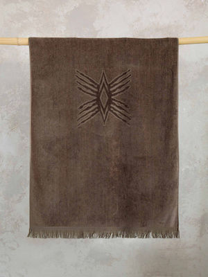 Nima Jacquard Beach Towel Brown