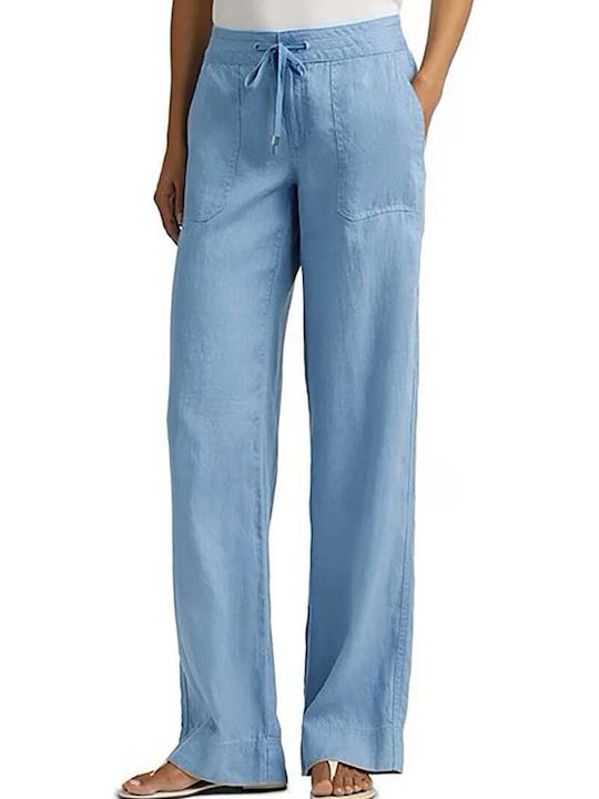 Ralph Lauren Women's Fabric Trousers Light Blue