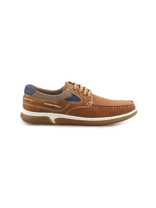 Fshoes Ανδρικά Boat Shoes σε Καφέ Χρώμα