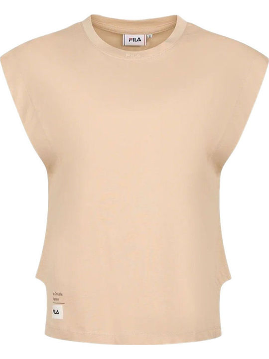FILA Emma Women's Blouse Cotton Short Sleeve Brown
