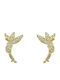 Papoulidis Jewellery Επιχρυσωμένα Παιδικά Σκουλαρίκια Καρφωτά με Πέτρες από Ασήμι