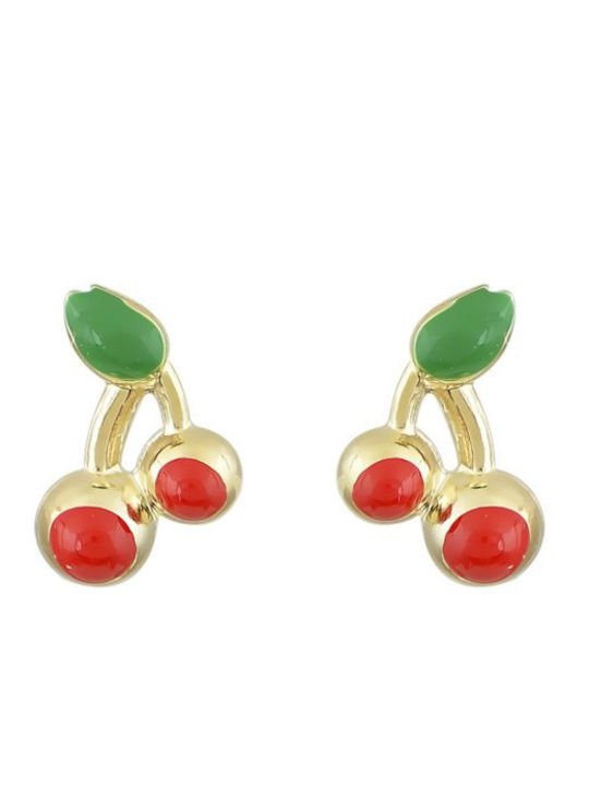 Papoulidis Jewellery Επιχρυσωμένα Παιδικά Σκουλαρίκια Καρφωτά από Ασήμι