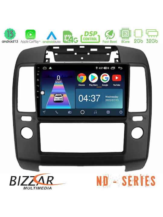 Bizzar Auto-Audiosystem für Nissan Navara / Pfadfinder 2006-2011 mit A/C (Bluetooth/USB/WiFi/GPS/Apple-Carplay/Android-Auto) mit Touchscreen 9"