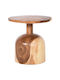 Round Side Table Pumbe made of Solid Wood Natural L39.5xW39.5xH40cm