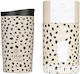 Estia Travel Mug Save The Aegean Recyclable Glass Thermos Stainless Steel BPA Free 350ml Leopard Taupe