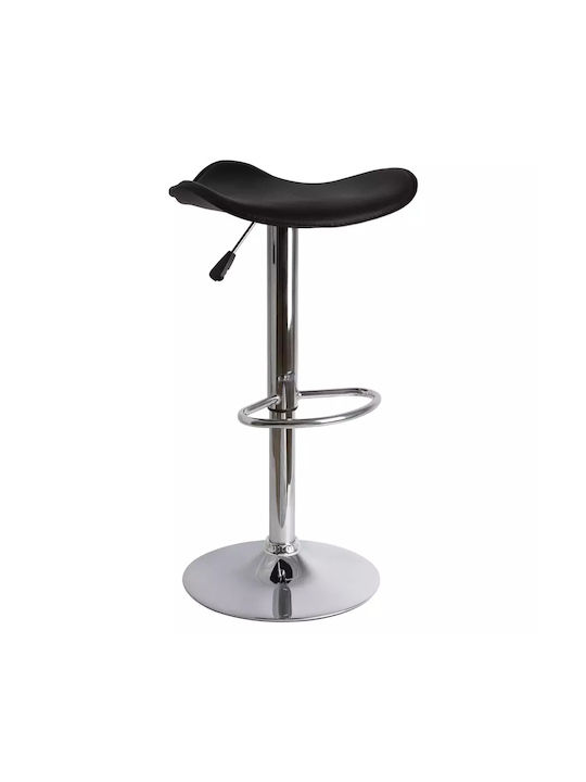 Stools Bar Collapsible Upholstered with Faux Leather Ganna Black 2pcs 45x45x82cm