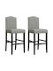 Stool Bar with Backrest Wooden Gray 2pcs