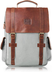 Paolo Peruzzi Τσάντα Πλάτης για Laptop 17.3" σε Γκρι χρώμα SI-01-BU