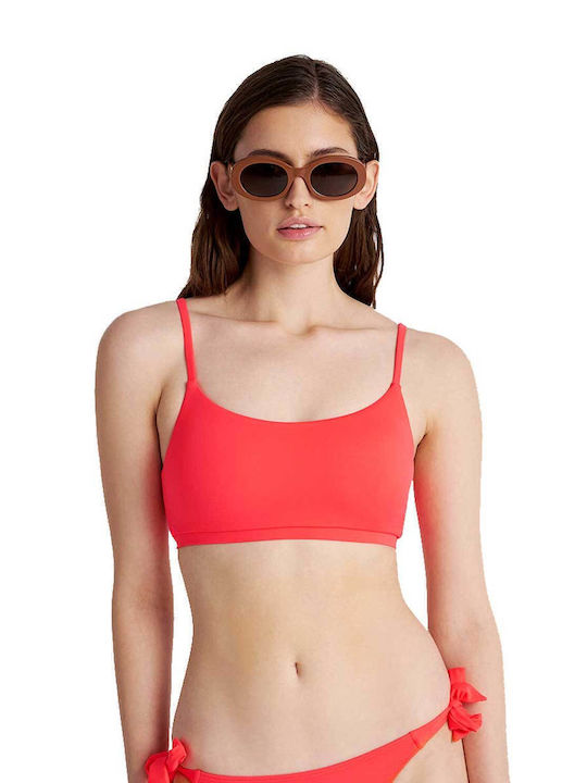 Blu4u Bikini-Oberteil Solids Bustier Typ Fluo Rot