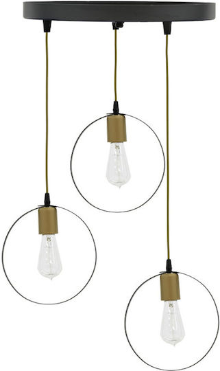 Pakketo Kasper Pendant Light Black with Socket E27 35x35x79cm