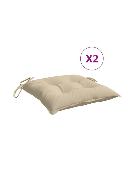 vidaXL Waterproof Pallet Bench Cushion Beige 2pcs 50x50cm.