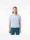 Women's Polo Blouse Lacoste Flowy Pique Light Blue