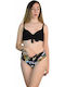 Set Bikini mit Leichte Verstärkung Schwarz