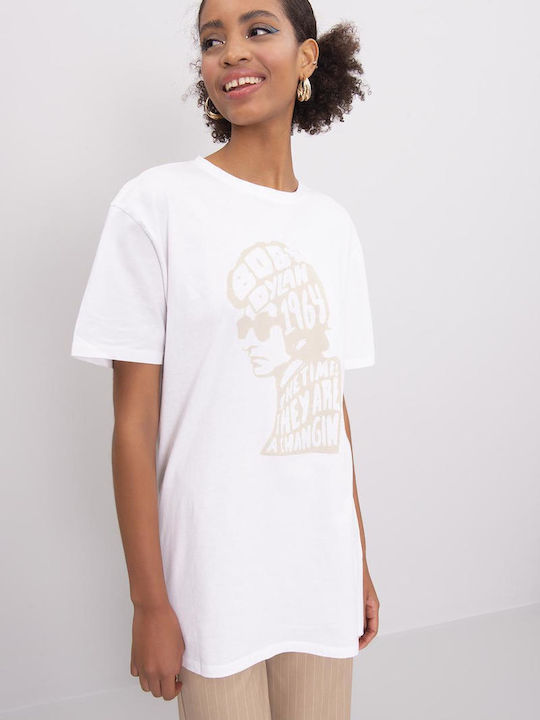 BSL Γυναικείο Oversized T-shirt Λευκό