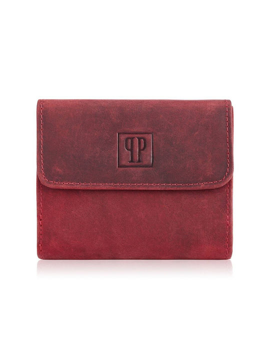 Paolo Peruzzi Μικρό Δερμάτινο Γυναικείο Πορτοφόλι με RFID Κόκκινο