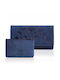 Leather Women's Wallet Classic with RFID Navy Blue