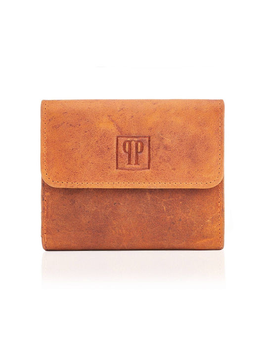 Paolo Peruzzi Μικρό Δερμάτινο Γυναικείο Πορτοφόλι με RFID Πορτοκαλί