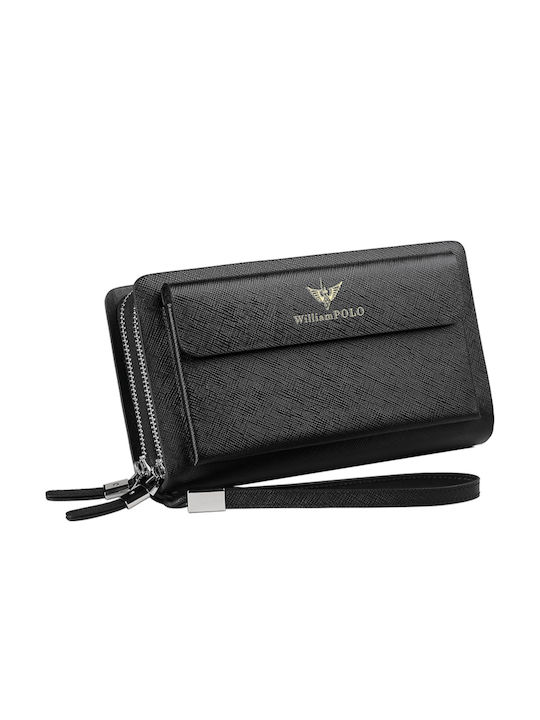 William Polo Men's Leather Wallet Black