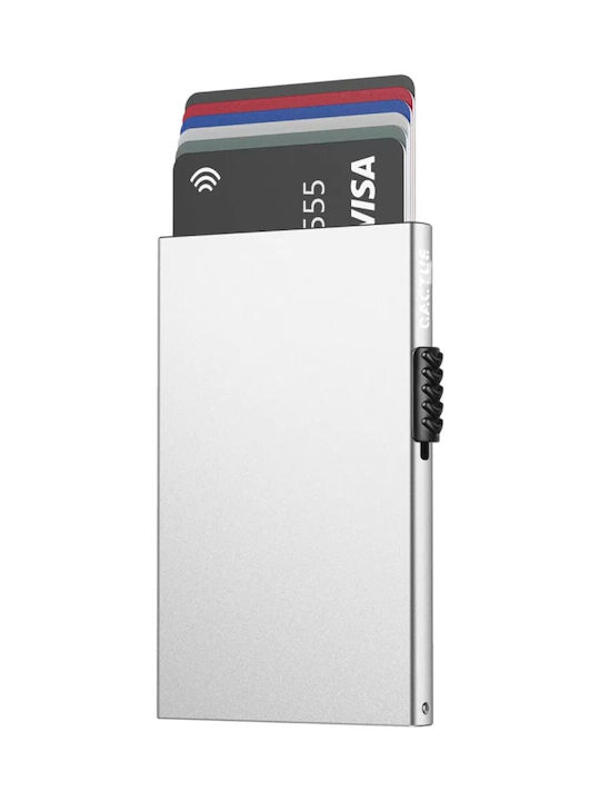 Ανδρικό Πορτοφόλι Καρτών με RFID Ασημί