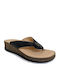 Leather Women's Flat Sandals Flatforms in Beige Color