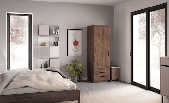 Единична врата Гардероб Ester 1d3s Lefkas Oak 59.9x53x190.5см