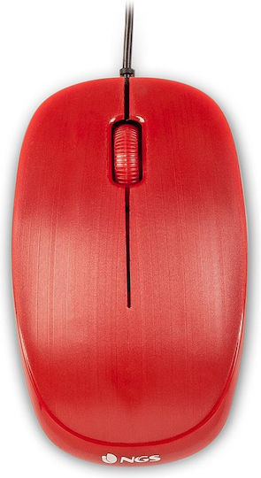 NGS Flame Wired Mouse Red