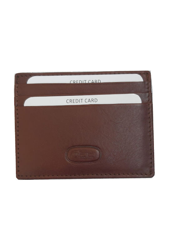 Leather Men's Wallet Cards with RFID Brown