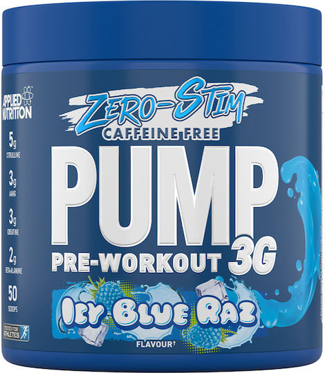 Applied Nutrition Pump Zero-Stim Συμπλήρωμα Pre Workout 375gr Icy Blue Razz