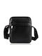 Leder Herrentasche Schulter / Crossbody Schwarz