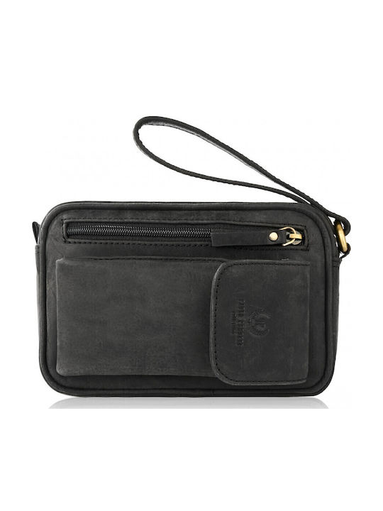 Paolo Peruzzi Leather Men's Bag Handbag Black
