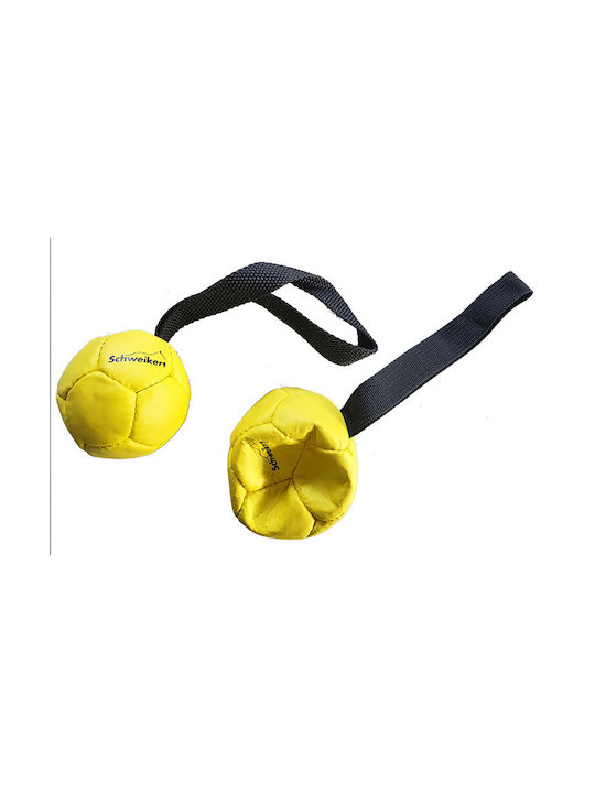 Schweikert Leder Hundeball Lederball Air Gelb 1 Griff 8cm